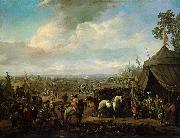 Johannes Lingelbach Flemish Town Sieged by the Spanish Soldiers oil painting on canvas